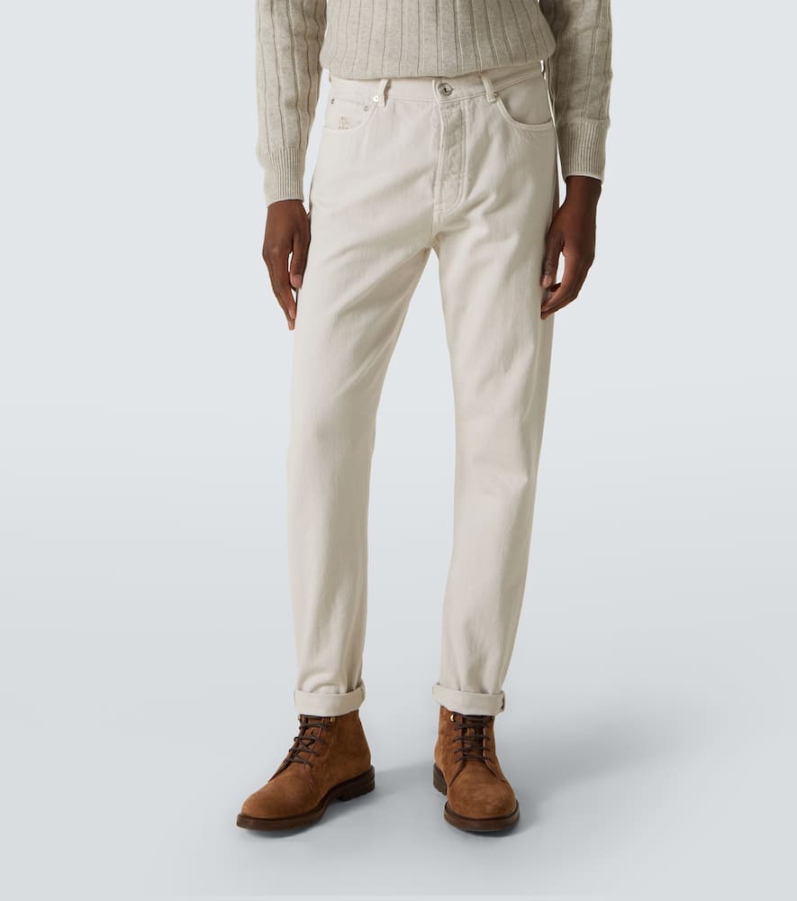 Brunello Cucinelli High-rise Straight Jeans In Grey