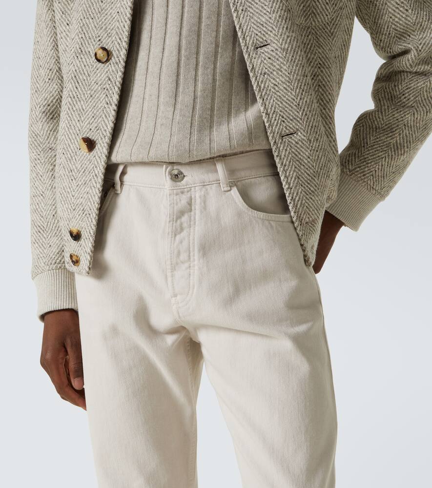 Brunello Cucinelli High-rise Straight Jeans In Grey