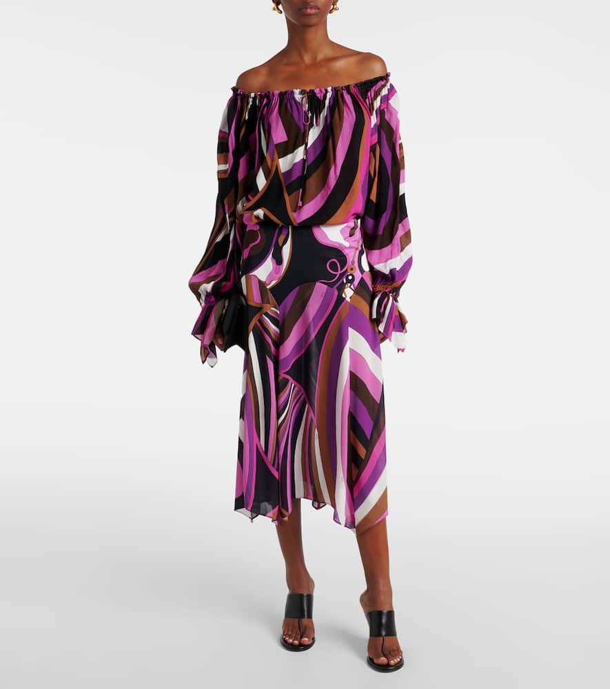 Pucci Iride-print Midi Skirt In Multicolor