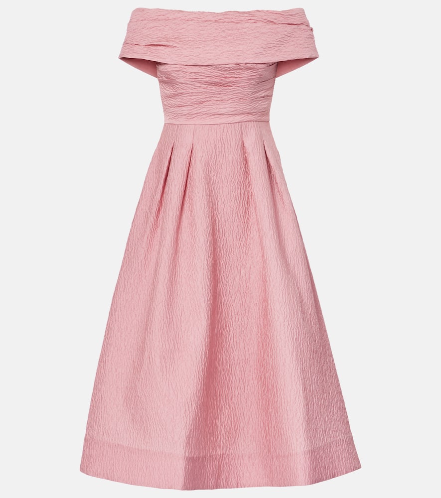 Rebecca Vallance Adalyn Off The Shoulder Midi Dress In Pink
