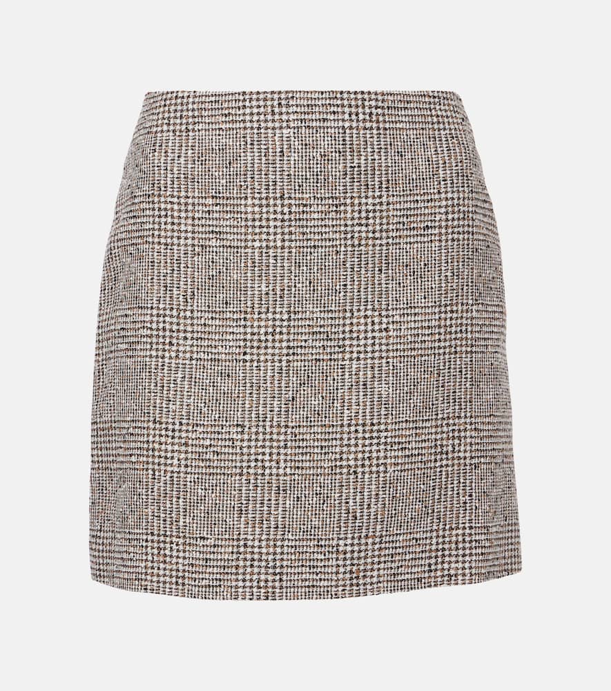 Shop Blazé Milano Coci Linen-blend Miniskirt In Beige