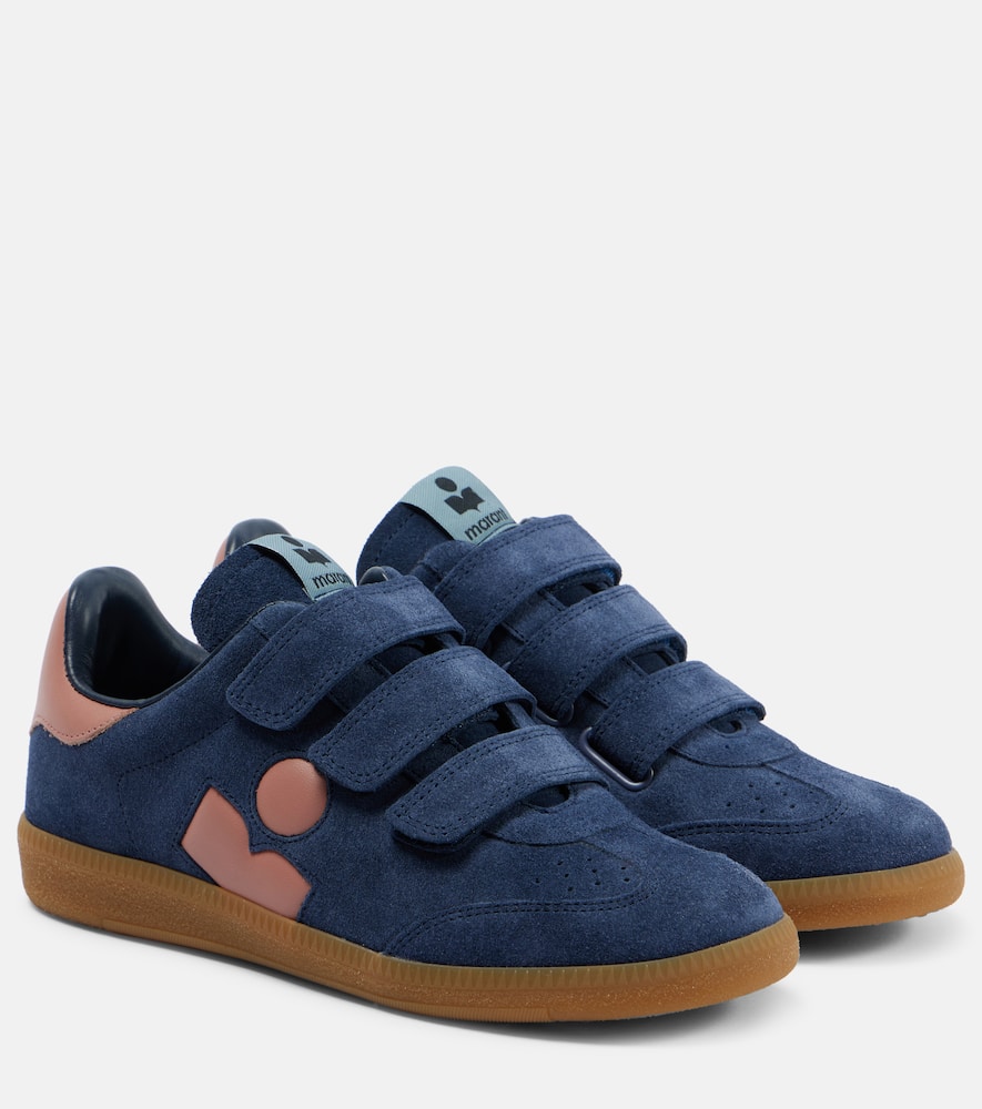 Isabel Marant Beth Bicolor Mixed Leather Sneakers In Blue
