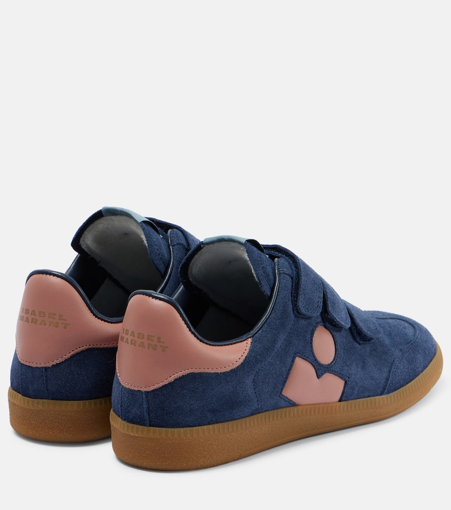 Isabel Marant Beth Bicolor Mixed Leather Sneakers In Blue
