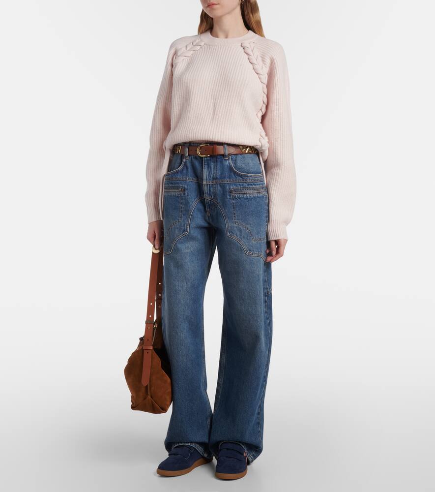 Isabel Marant Beth Bicolor Mixed Leather Sneakers In Blue