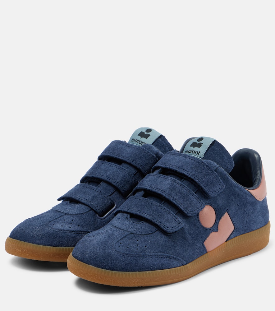 Isabel Marant Beth Bicolor Mixed Leather Sneakers In Blue