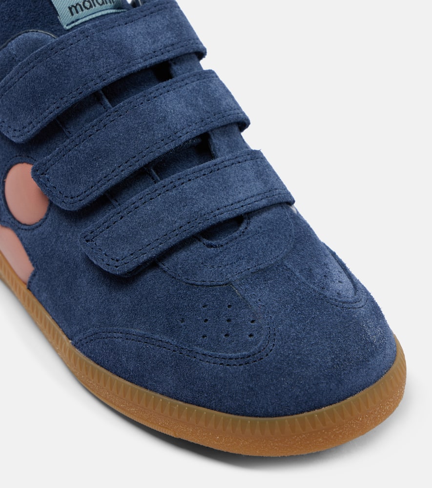 Isabel Marant Beth Bicolor Mixed Leather Sneakers In Blue
