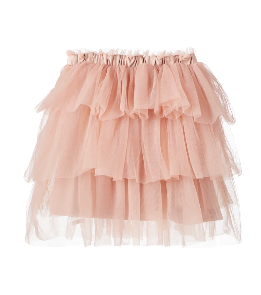 Donsje Mirre Tiered Tulle Skirt In Rose Mocha