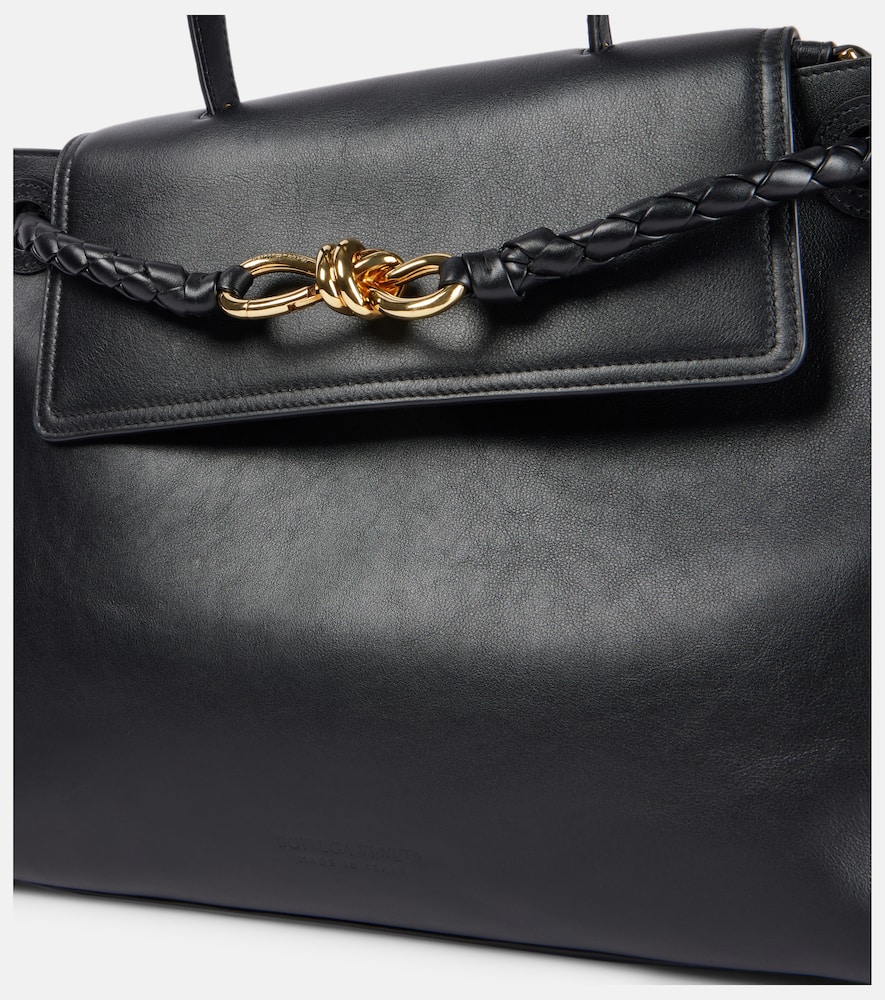 Bottega Veneta Ciao Ciao Knot Detail Leather Top Handle Bag In Black