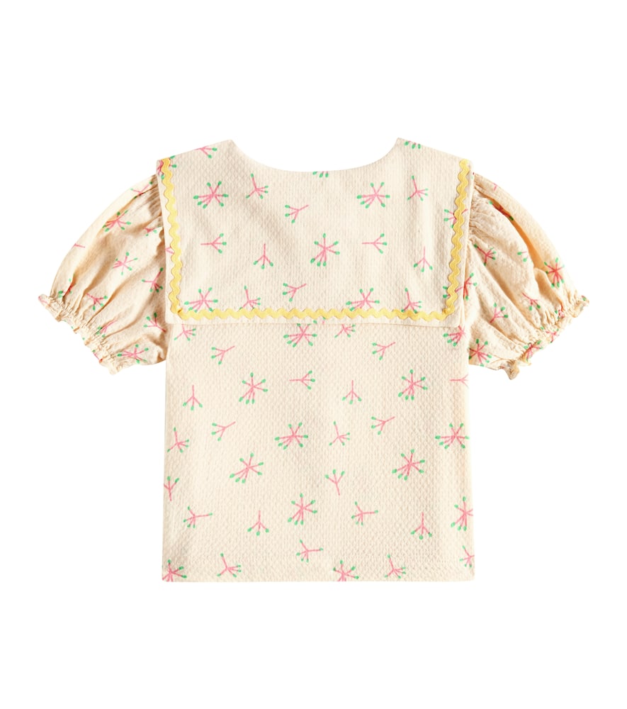 Jellymallow Floral Sailor Shirt In Beige