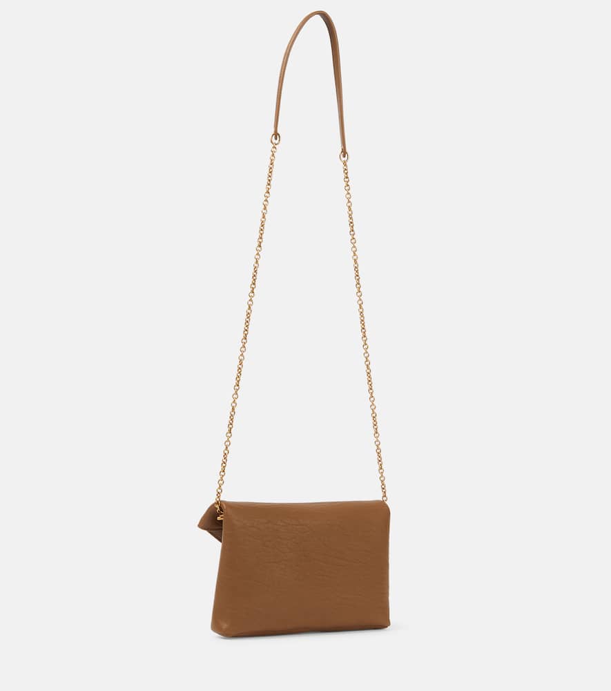 Saint Laurent Cassandre Leather Clutch In Brown