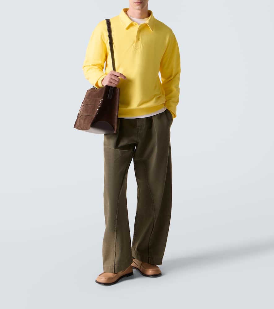 Jw Anderson Rugby Long Sleeve Polo Sweatshirt In Green