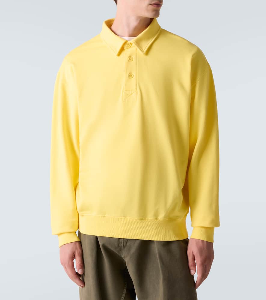 Jw Anderson Rugby Long Sleeve Polo Sweatshirt In Green
