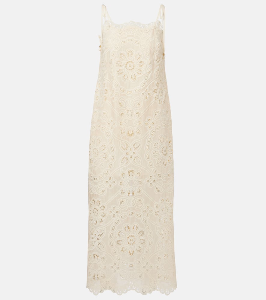Zimmermann Rhiannon Embroidered Dress In Ivory
