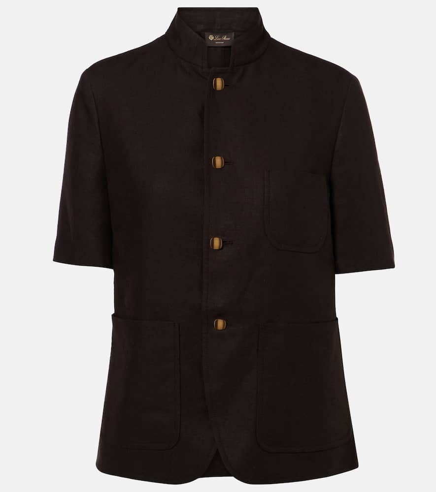 Loro Piana Spagna Linen Jacket In Brown