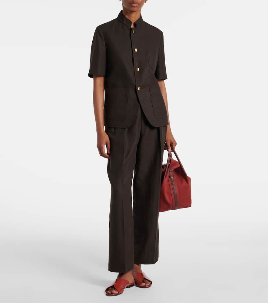 Loro Piana Spagna Linen Jacket In Brown