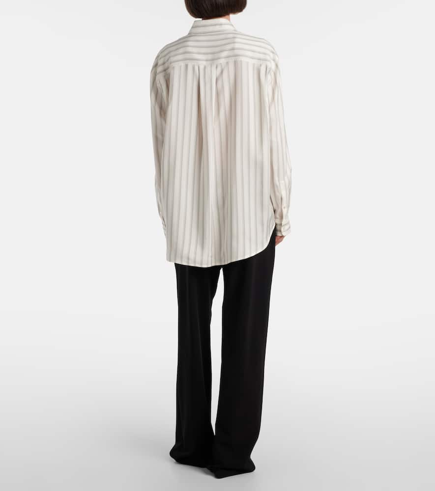 The Row Eirlys Striped Silk Poplin Shirt In White