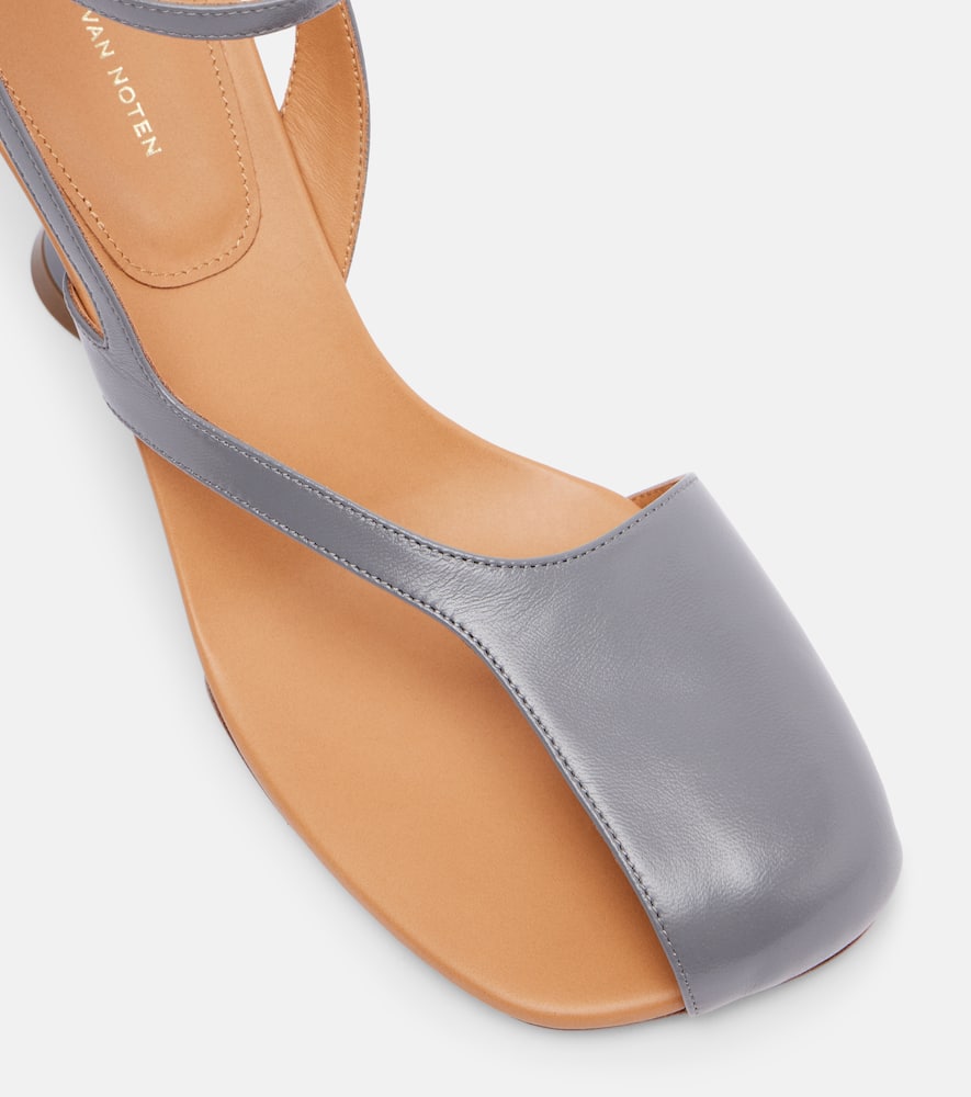Dries Van Noten Dented Wedge Ankle Strap Sandal In Gray