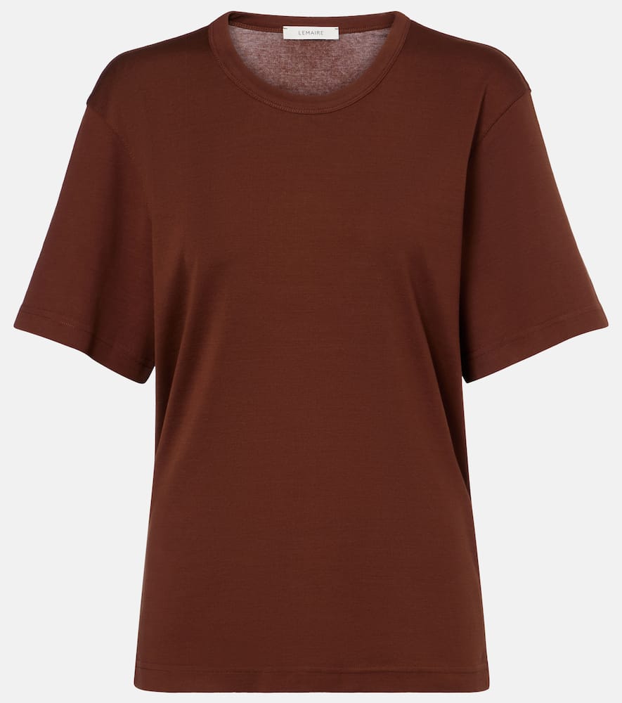 Lemaire Cotton Jersey T-shirt In Brown