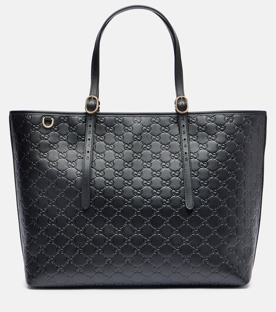 GG Emblem Large leather tote bag
