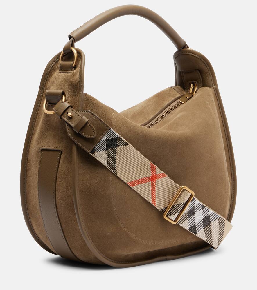 Burberry Suede Shoulder Bag In Sand