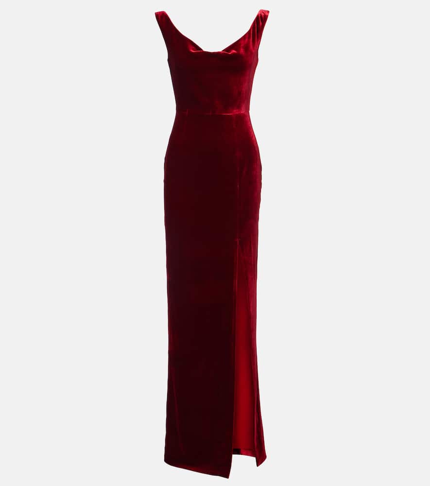 Roland Mouret Velvet Gown In Red