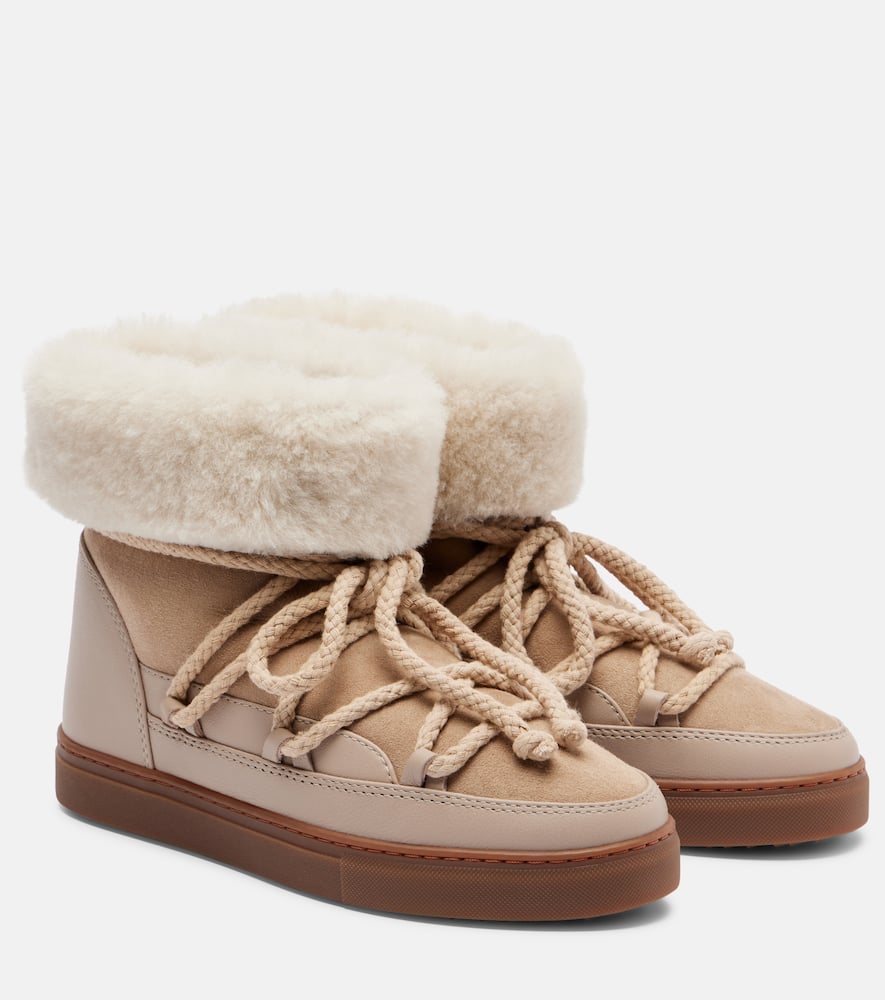 Inuikii Classic Shearling-trimmed Suede Snow Boots In Neutral