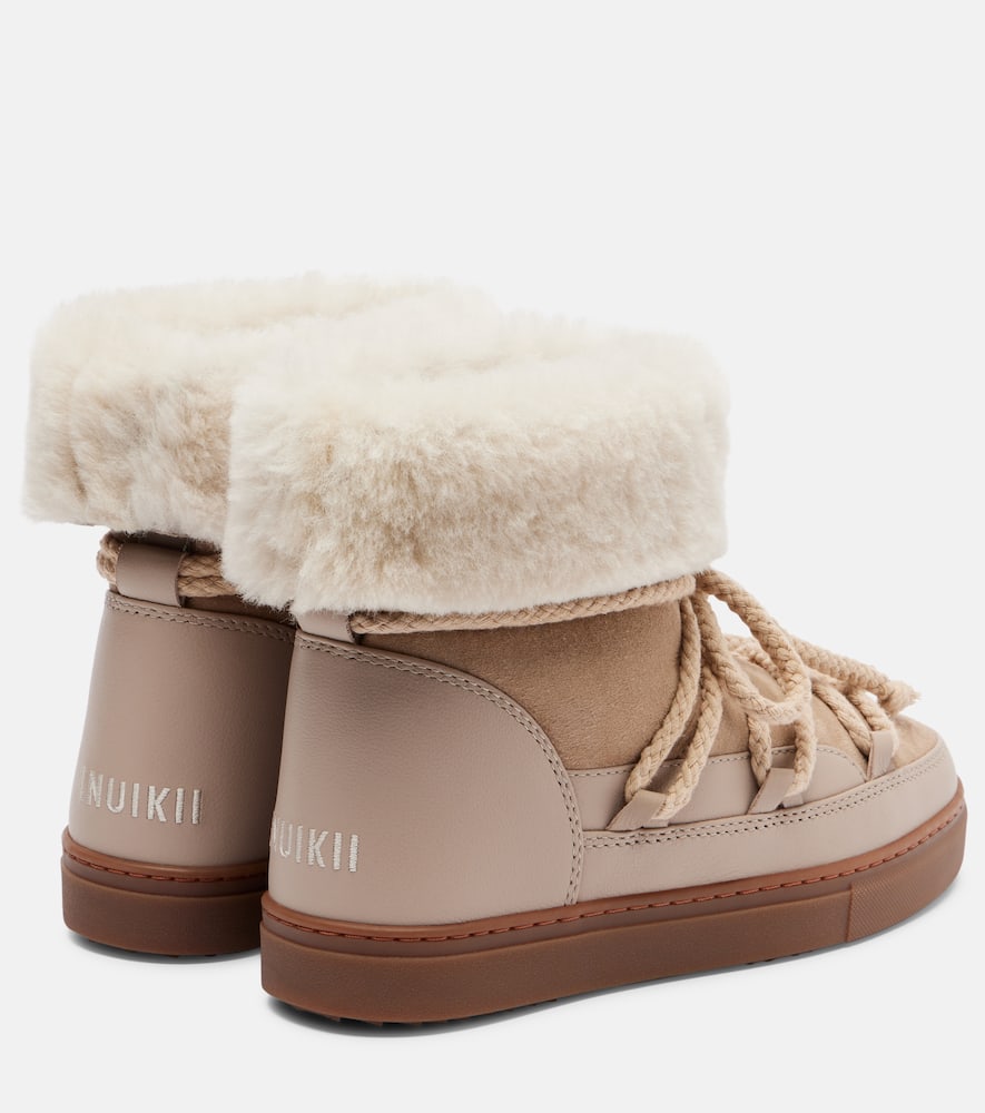 Inuikii Classic Shearling-trimmed Suede Snow Boots In Neutral