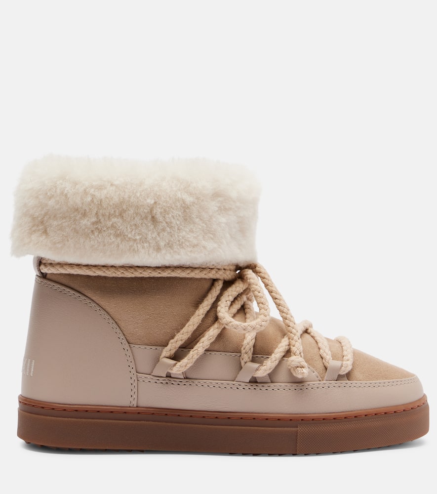 Inuikii Classic Shearling-trimmed Suede Snow Boots In Neutral