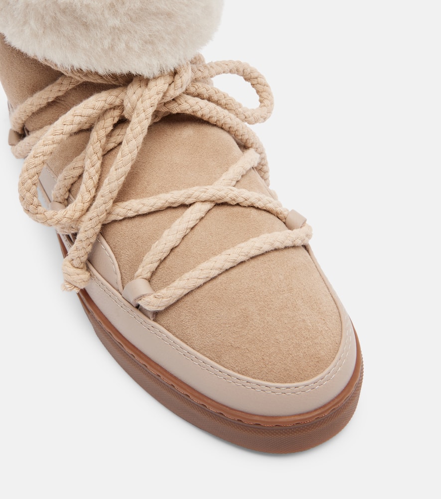 Inuikii Classic Shearling-trimmed Suede Snow Boots In Neutral
