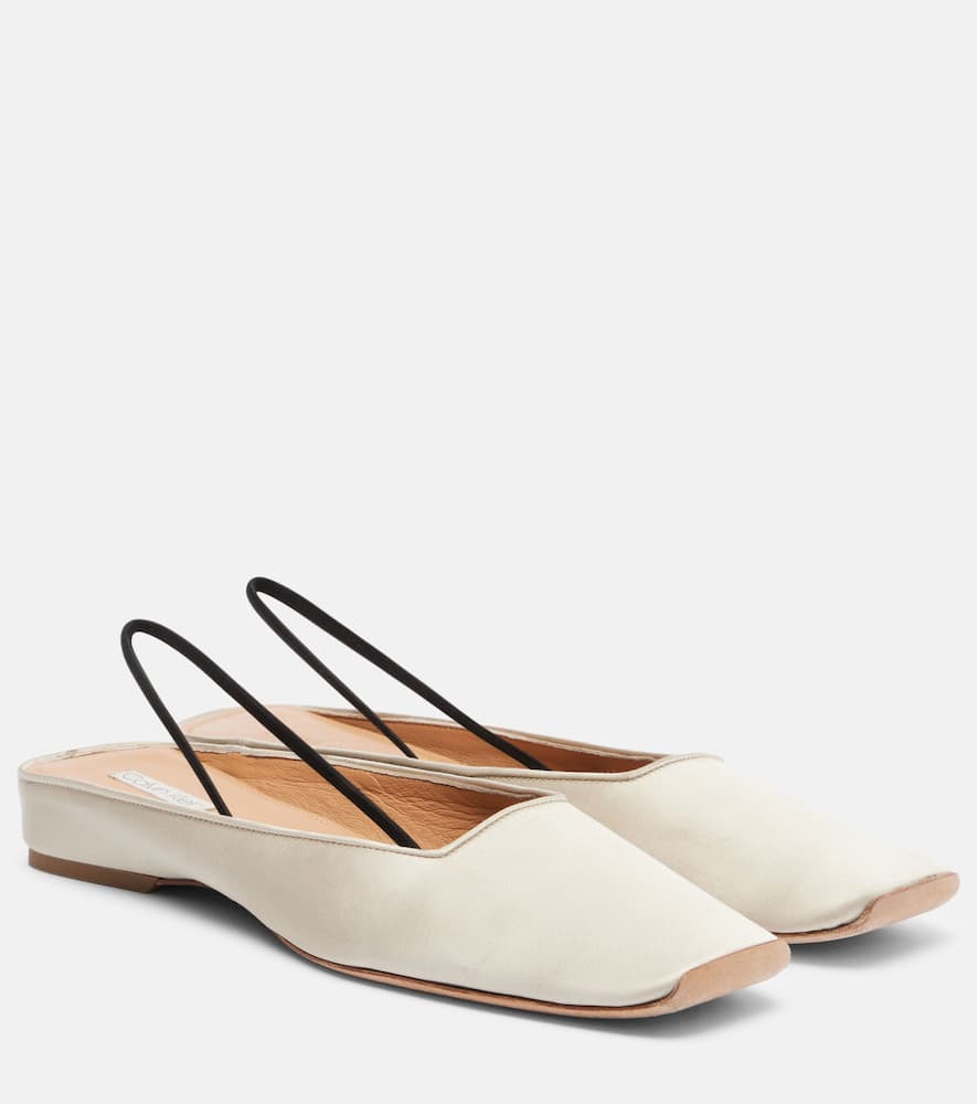 Calvin Klein Kate Leather Slingback Flats In Black