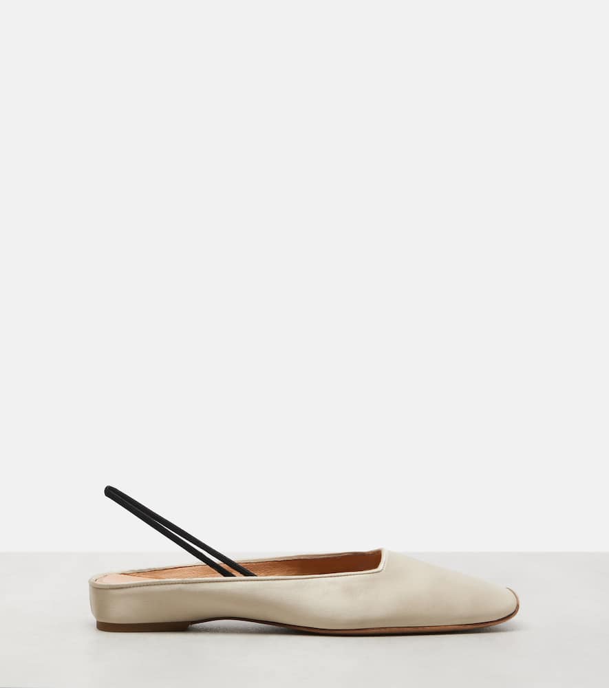 Calvin Klein Kate Leather Slingback Flats In Black