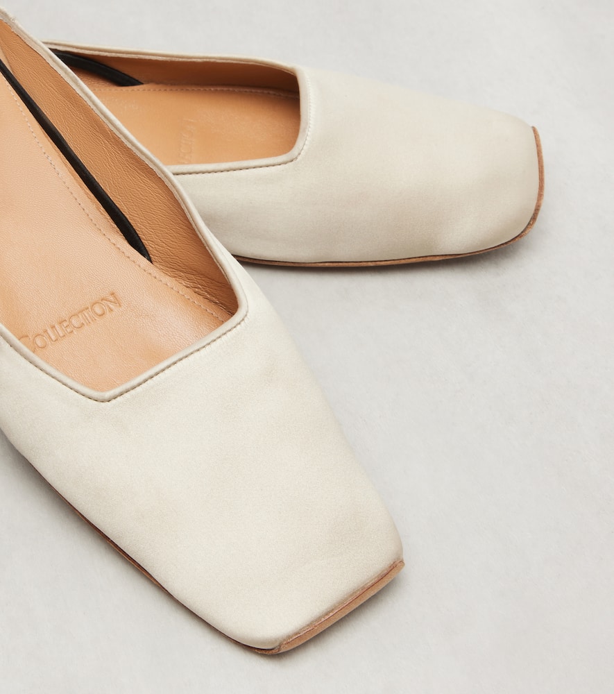 Calvin Klein Kate Leather Slingback Flats In Black