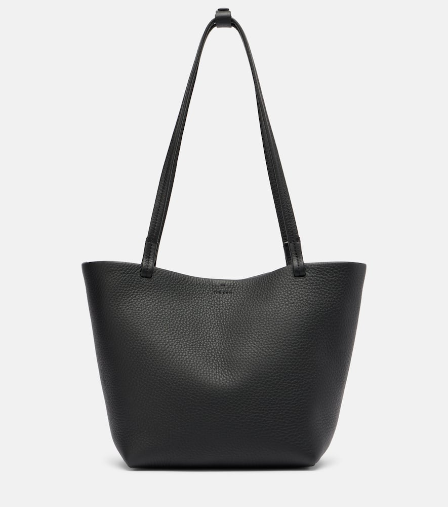 The Row Park Medium Leather Tote Bag In Black