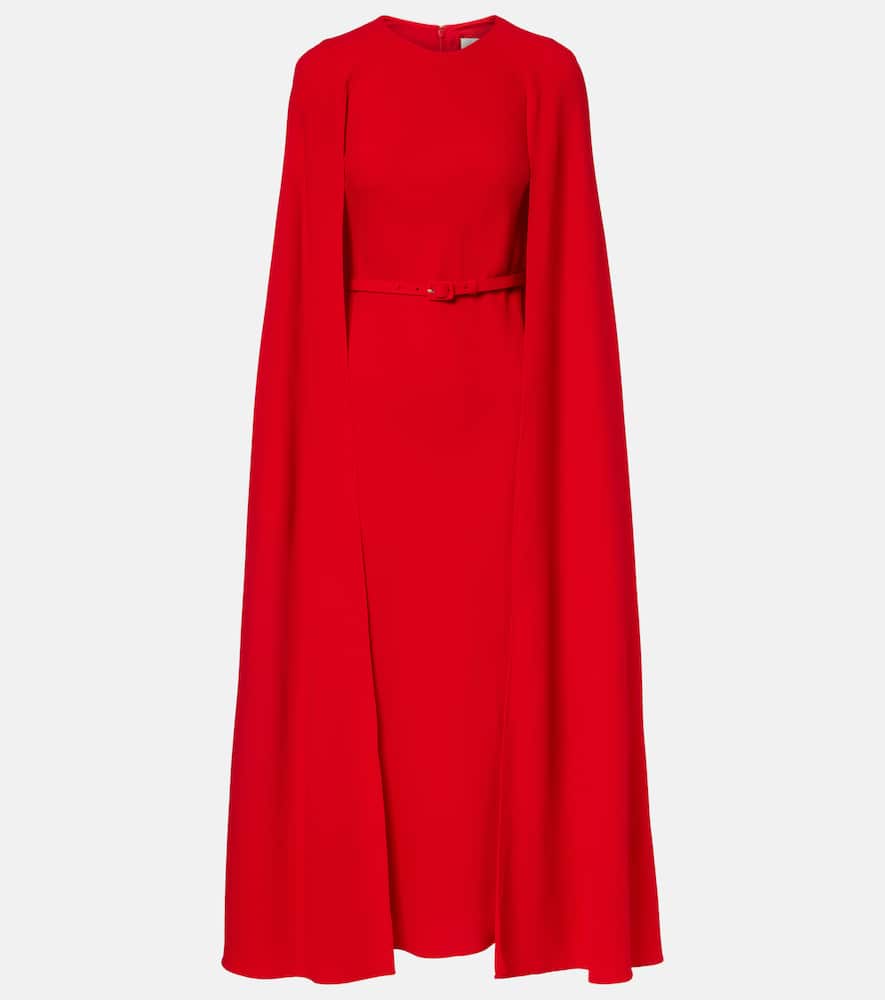 Roland Mouret Caped Cady Gown In Red