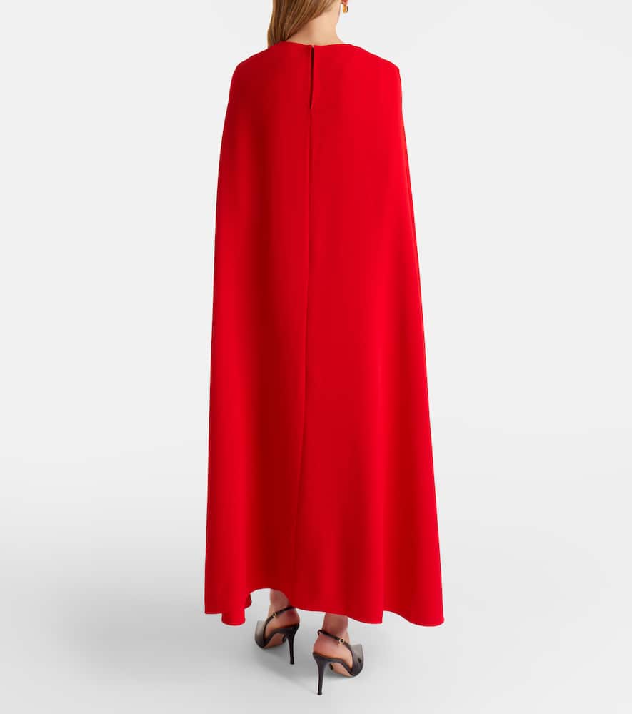 Roland Mouret Caped Cady Gown In Red