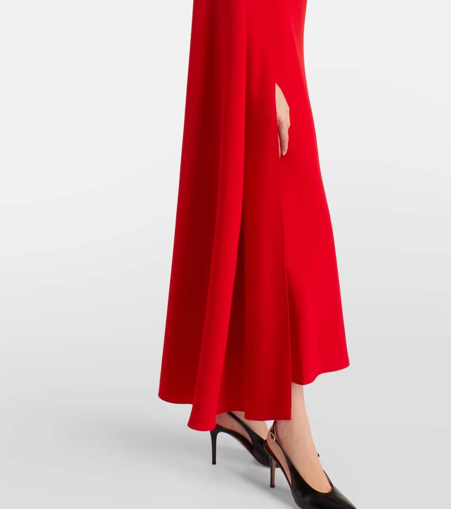 Roland Mouret Caped Cady Gown In Red