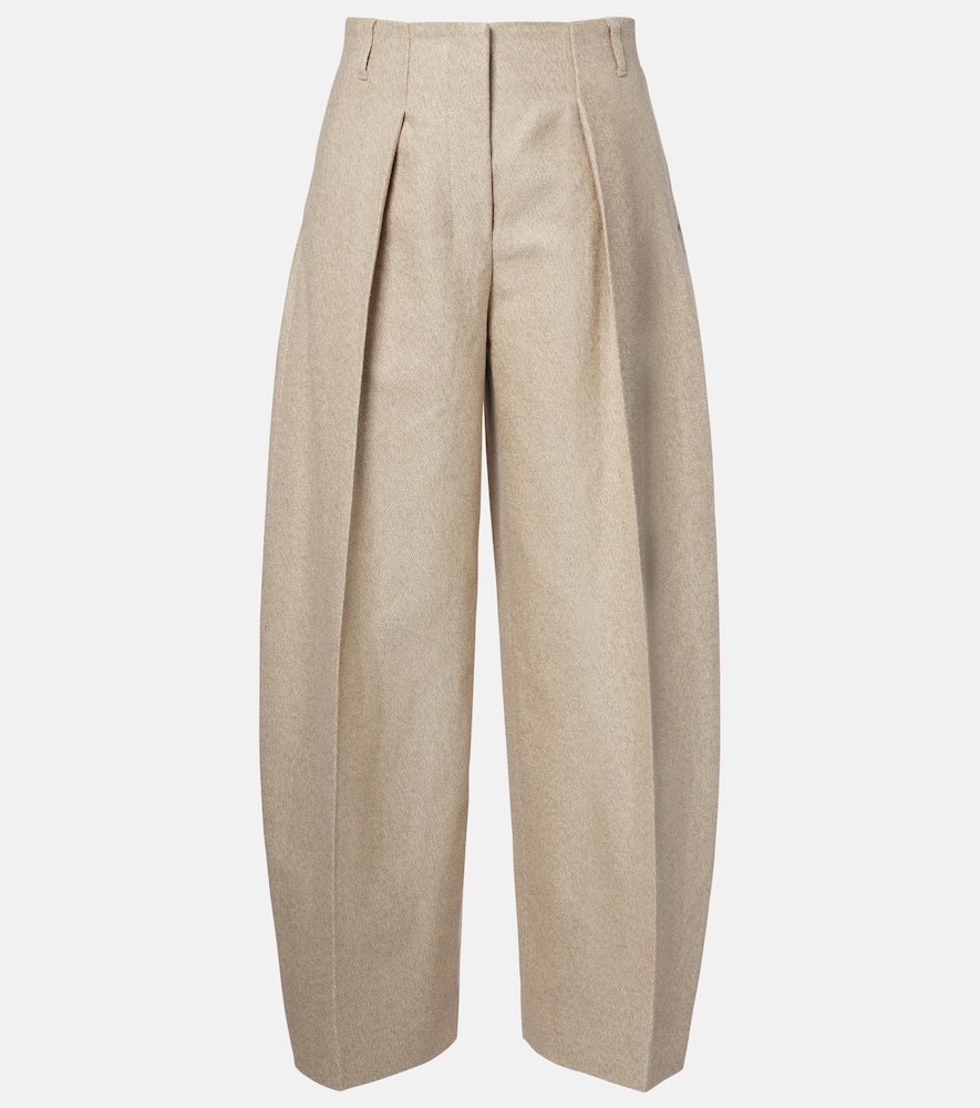Jacquemus Ovalo cotton and linen barrel-leg pants