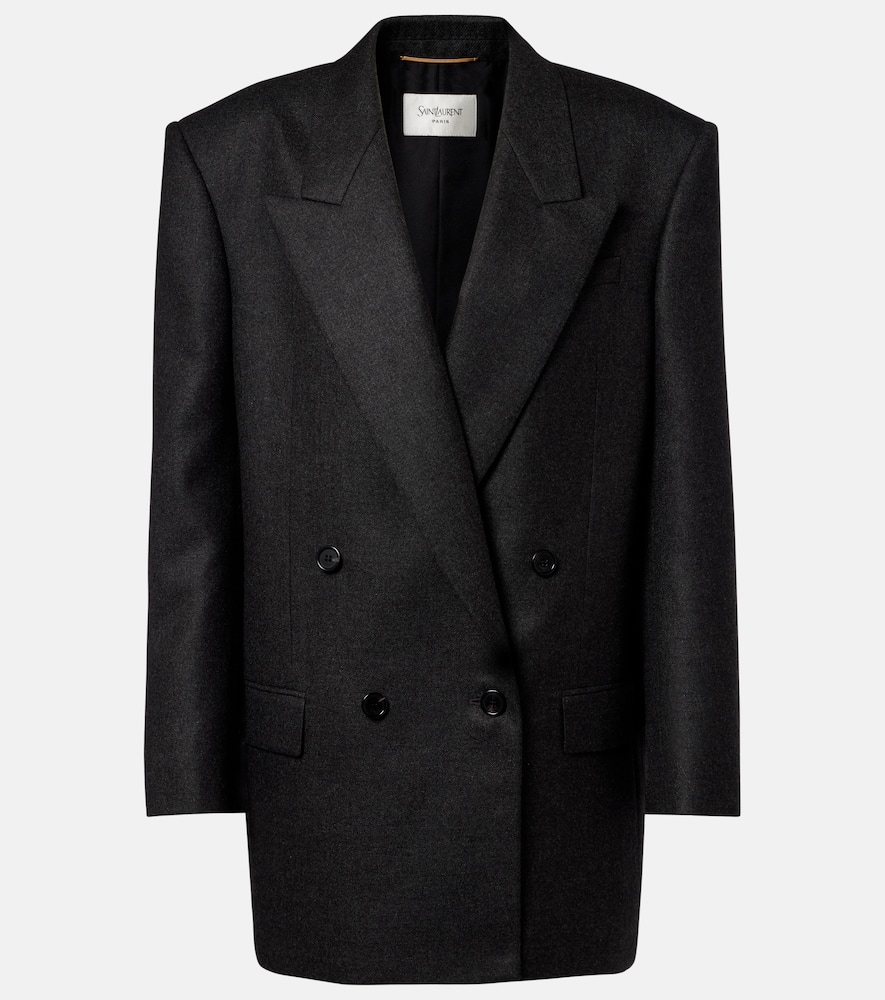 Saint Laurent Cashmere Blazer In Gray