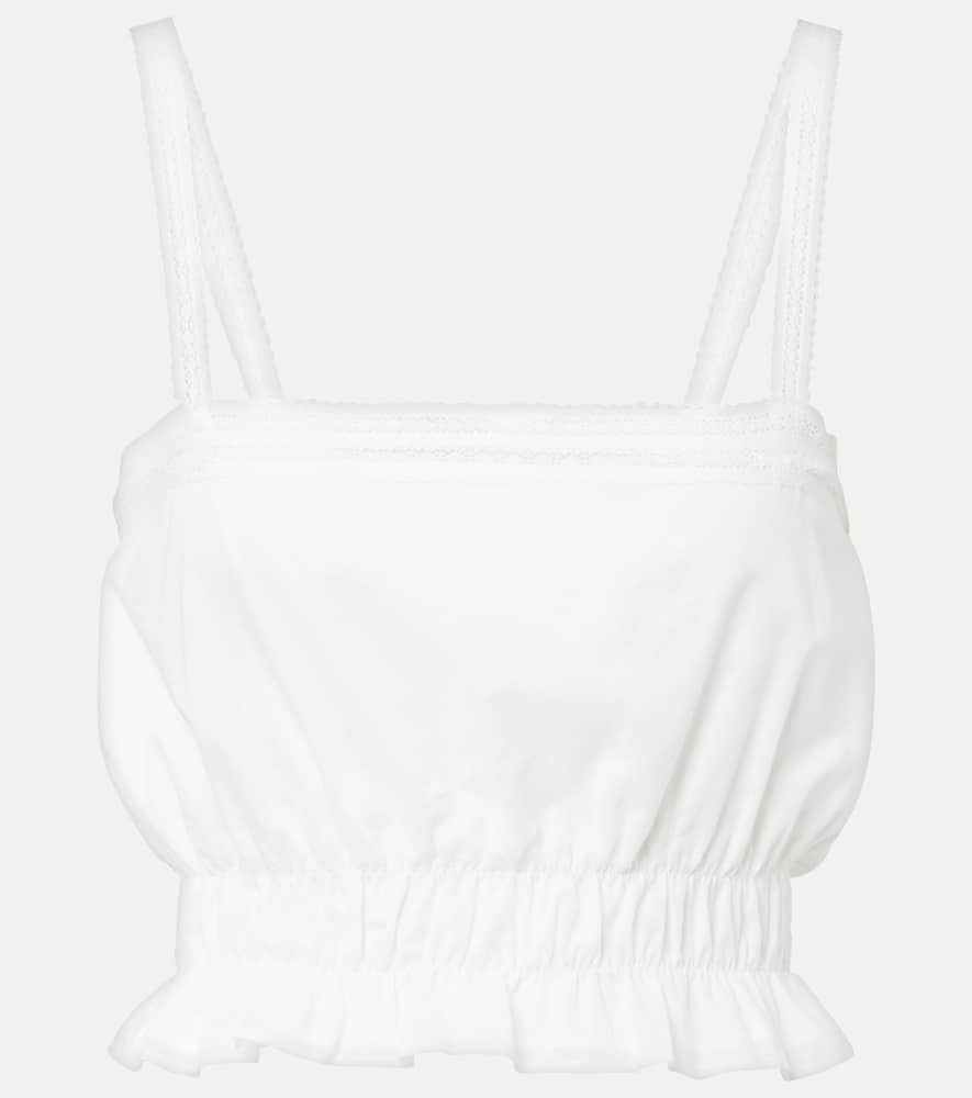 Faithfull Venta Cropped Cotton Top In White