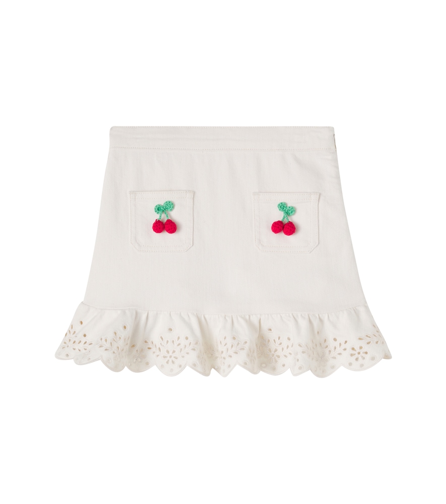 Self-Portrait Kids Embellished denim skirt