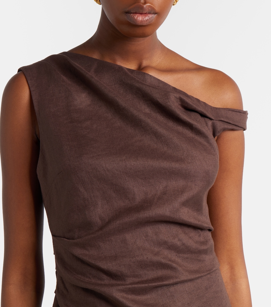  Sir Sir One-shoulder Linen Minidress 
