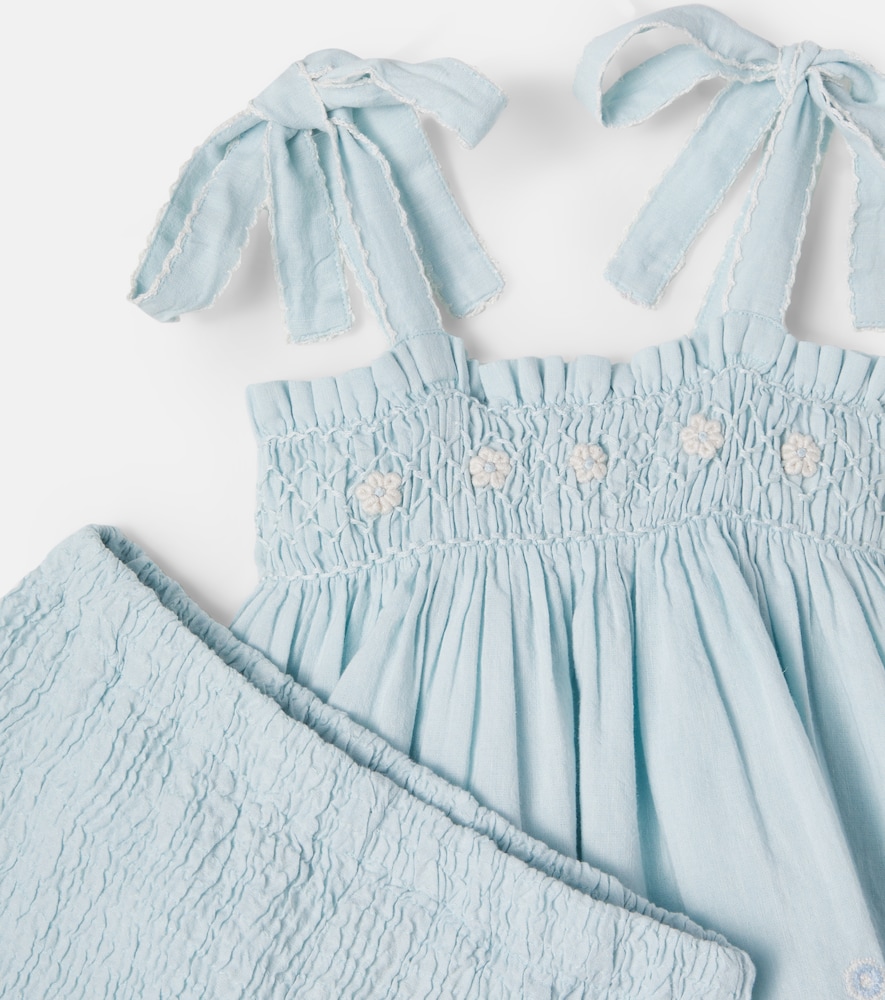  Bebe Organic Bebe Organic Maya Smocked Top And Shorts Set 