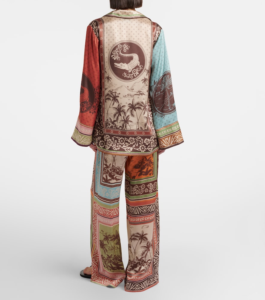 Alémais Alberta Silk Satin Palazzo Pants
