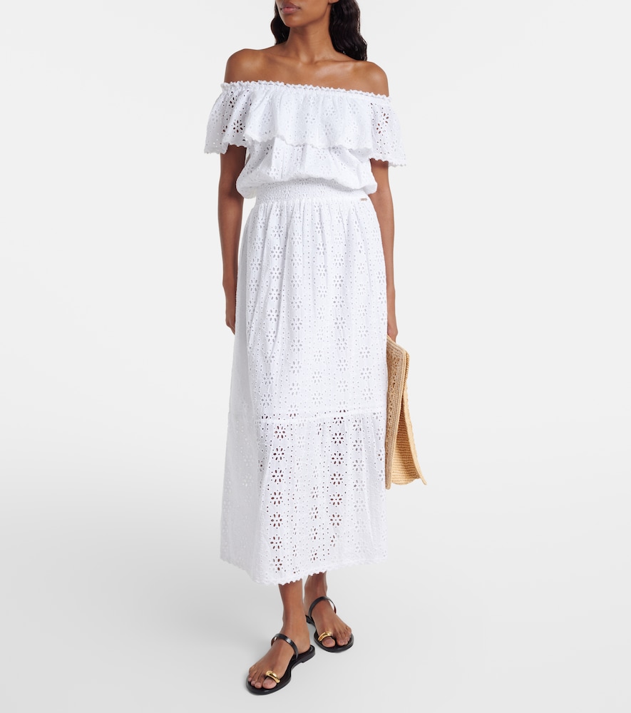 Melissa Odabash Larna broderie anglaise cotton midi dress