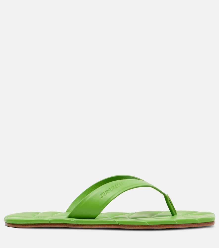 Leaf Leather Thong Sandals