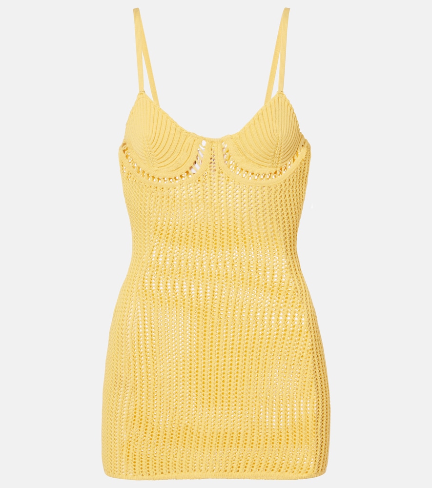 The Attico Crochet cotton-blend minidress