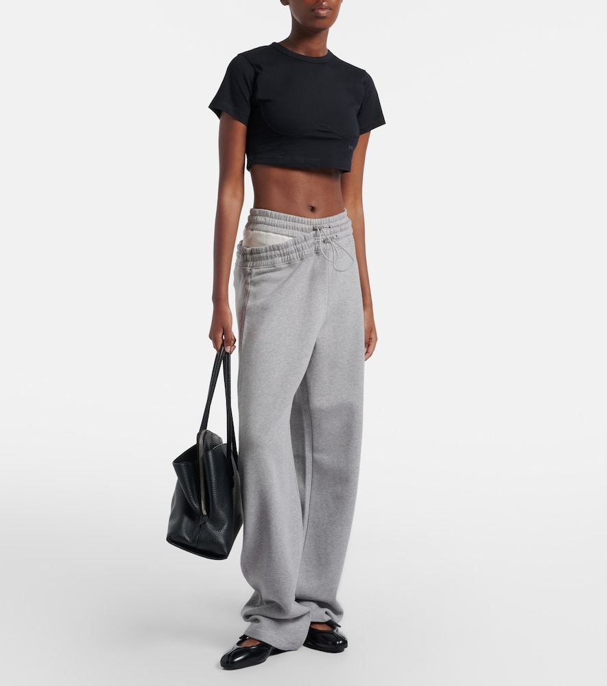 Cropped Cotton Jersey T-Shirt