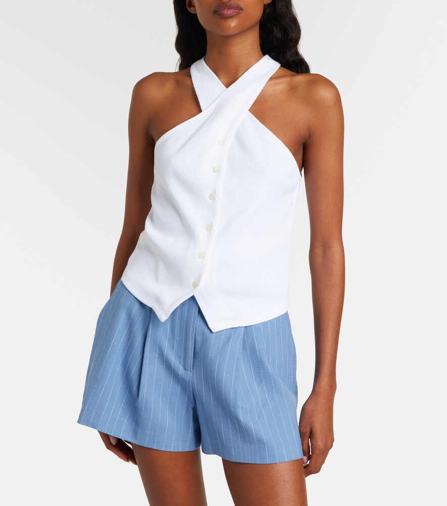 Veronica Beard Thea halterneck cotton-blend top
