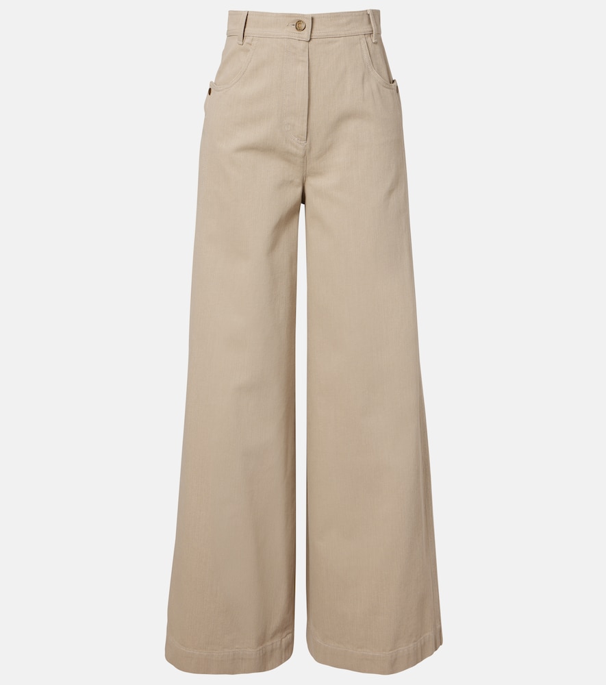Max Mara Women's Beige High-Rise Wide-Leg Jeans UK Size 6 - Mytheresa