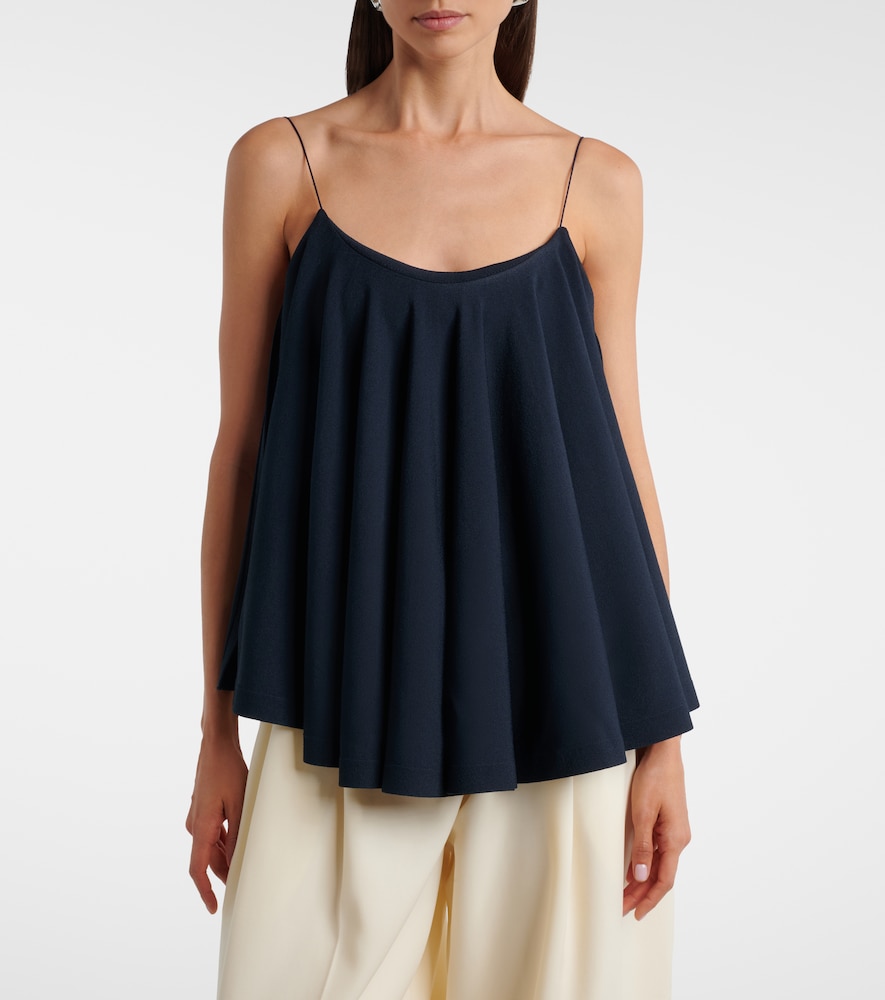Voile Open-Back Jersey Top